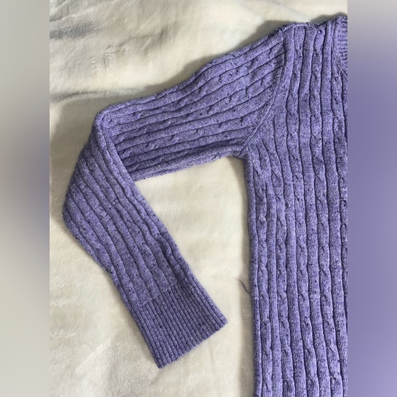 Purple Cable Knit Sweater - Picture 4 of 9